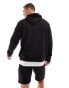 DTT overhead hoodie & jersey short set in black