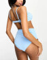 Фото #4 товара Peek & Beau Fuller Bust Exclusive mix & match scalop underwire bikini top in pastel blue