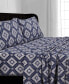 Фото #2 товара Flannel 200-Gsm Damask Printed Extra Deep Pocket Full Sheet Set