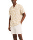 Фото #3 товара Men's Linen-Blend Palm Print Short Sleeve Camp Shirt