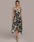 Фото #1 товара Donna Karan Women's Printed Handkerchief-Hem Dress