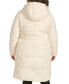 ფოტო #2 პროდუქტის Plus Size Belted Hooded Puffer Coat