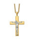 Фото #1 товара Chisel polished Yellow IP-plated Crucifix Pendant Curb Chain Necklace