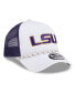 Men's White/Purple LSU Tigers Court Sport Foam A-Frame 9FORTY Adjustable Trucker Hat