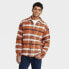 Фото #1 товара Men's Heavyweight Long Sleeve Flannel Button-Down Shirt - Goodfellow & Co