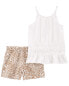 Фото #5 товара Kid 2-Piece Crinkle Jersey Top & Pull-On Shorts 8