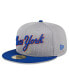 Фото #1 товара Men's Gray New York Mets 2024 Batting Practice 59FIFTY Fitted Hat