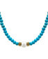 17.5" Faux Turquoise Beaded Necklace with Imitation Pearl