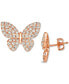 ფოტო #2 პროდუქტის Nude Diamond Butterfly Stud Earrings (2 ct. t.w.) in 14k Rose Gold