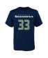 Big Boys Jamal Adams College Navy Seattle Seahawks Mainliner Player Name and Number T-shirt