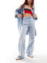 Tommy Jeans Clare high waisted wide leg jeans in light wash Helle Waschung, W29 L30 - фото #1