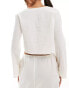 Фото #4 товара ASOS DESIGN Kayla mix and match long sleeve tie front beach top in white