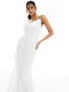 Фото #1 товара Vila bridal cowl neck textured cami maxi dress with low back in white