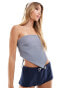 Фото #1 товара Miss Selfridge bandeau hanky top in grey