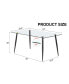 Фото #2 товара Rectangular Glass Dining Table, 63" x 35.4", Black Legs