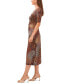 ფოტო #3 პროდუქტის Petite Printed Button-Front Midi Dress