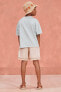 Embroidered linen blend bermuda shorts - limited edition