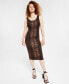 Фото #1 товара Women's Animal-Print Scoop-Neck Bodycon Dress, Created for Macy's