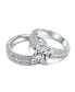 ფოტო #3 პროდუქტის 3CT Art Deco Style Square Princess Cut Solitaire Clear AAA CZ Engagement Anniversary Wedding Ring Set For Women .925 Sterling Silver