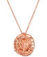 Peach Morganite (7/8 ct. t.w.) & Diamond (1/3 ct. t.w.) Adjustable 20" Pendant Necklace in 14k Rose Gold