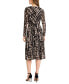 Фото #2 товара Women's Printed Long-Sleeve Pleated Dress