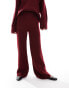 4th & Reckless knitted wide leg trousers co-ord in burgundy