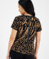 ფოტო #2 პროდუქტის Petite Short-Sleeve Button-Back Top