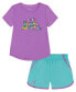 ფოტო #1 პროდუქტის Little Girls Awesome Microfiber T-shirt and Shorts Set