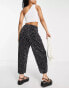 Фото #2 товара ASOS DESIGN Petite plisse wide leg trouser culottes in mono spot