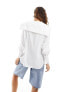 Urban Revivo oversized shirt with collar in ivory