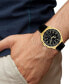 ფოტო #4 პროდუქტის Salvatore Men's Swiss Chronograph Black Leather Strap Watch 43mm