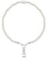 ფოტო #1 პროდუქტის Cultured Freshwater Pearl (5-6mm) & Cubic Zirconia 18" Statement Necklace in Sterling Silver