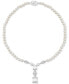 Фото #1 товара Arabella cultured Freshwater Pearl (5-6mm) & Cubic Zirconia 18" Statement Necklace in Sterling Silver