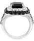 ფოტო #3 პროდუქტის EFFY® Onyx & White Topaz (1-1/2 ct. t.w.) Halo Ring in Sterling Silver