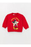 Bisiklet Yaka Uzun Kollu Mickey Mouse Baskılı Erkek Bebek Sweatshirt ve Eşofman Alt 2'li Takım