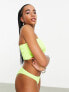 COLLUSION textured bandeau bikini top in neon yellow