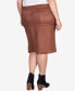 Plus Size Teal The Show Solid Faux Suede Skort
