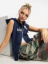 Фото #3 товара COLLUSION sleeveless varsity hoodie in navy