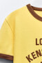Varsity t-shirt with contrast ribbed slogan