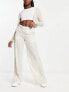 Фото #3 товара Weekday Riley co-ord wide leg satin trousers in off-white