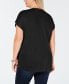 Фото #2 товара Plus Size Woven-Front V-Neck Top, Created for Macy's