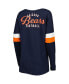 Фото #19 товара Women's Navy Chicago Bears Athletic Varsity Lace-Up Long Sleeve T-shirt