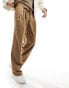 Фото #3 товара Sixth June oversized belted suit trousers in brown