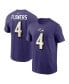 Men's Zay Flowers Purple Baltimore Ravens Player Name and Number T-shirt