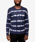 ფოტო #1 პროდუქტის Men's Striped Tie Dye Crew Neck Sweater