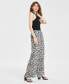 Women's Printed Wide-Leg Pants, Created for Macy's