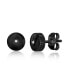 Black Plated over Stainless Steel, Set of 3 CZ Stud Earrings - фото #2