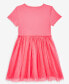 Toddler Girls Short-Sleeve Ribbed Glitter-Tulle Dress, Created for Macy's