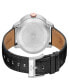 ფოტო #3 პროდუქტის Men's Rovescio Swiss Quartz Italian Black Leather Strap Watch 42mm