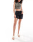 Фото #2 товара ASOS DESIGN Hourglass denim dad short in wash black